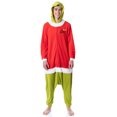 thumbnail image 2 of Mens' The Grinch Santa Hooded Costume Union Suit One-Piece Pajama, 2 of 5