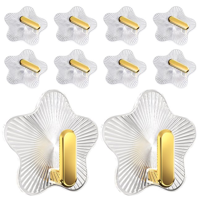 GOOHOCHY 10 ganchos para colgar en la pared, para cocina, con diseño de estrella, para colgar toallas.