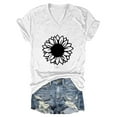 thumbnail image 4 of Womens Shirts Summer Casual V Neck Floral Print Top Short Sleeve T Shirt Womens Tops, 4 of 4
