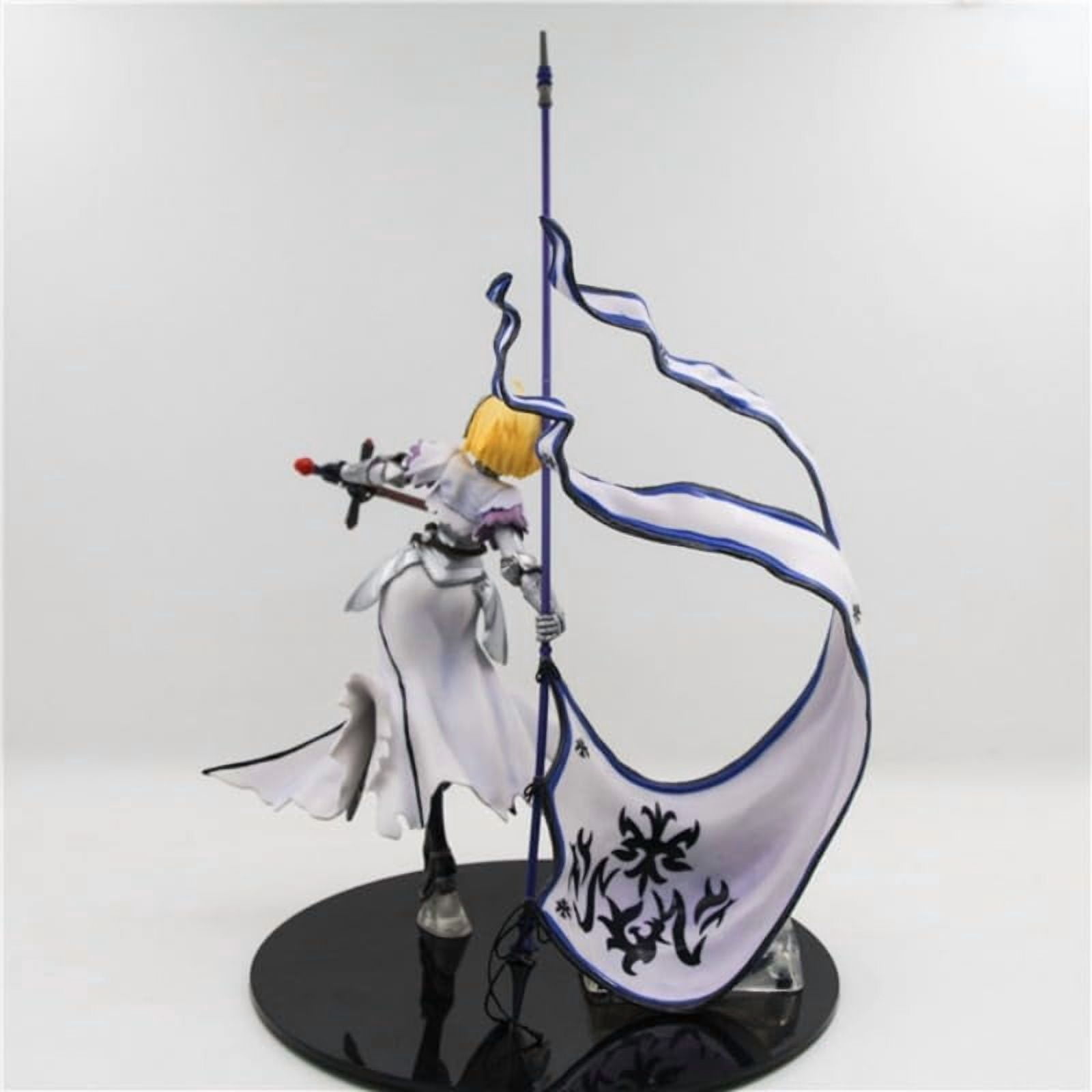 Joan of Arc Figure Long Gun Fighting Joan of Arc Anime Figures 24cm/9.4inch Handmade PVC Cartoon Manga Game Character Model Decoration Craft Gift (White)