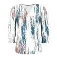 thumbnail image 6 of cocolona Womens Summer V Neck 3/4 Sleeve Tops Dressy Casual Blouses Fashion Casual Loose Cute Print T-shirts Trendy Tops 2025, 6 of 7
