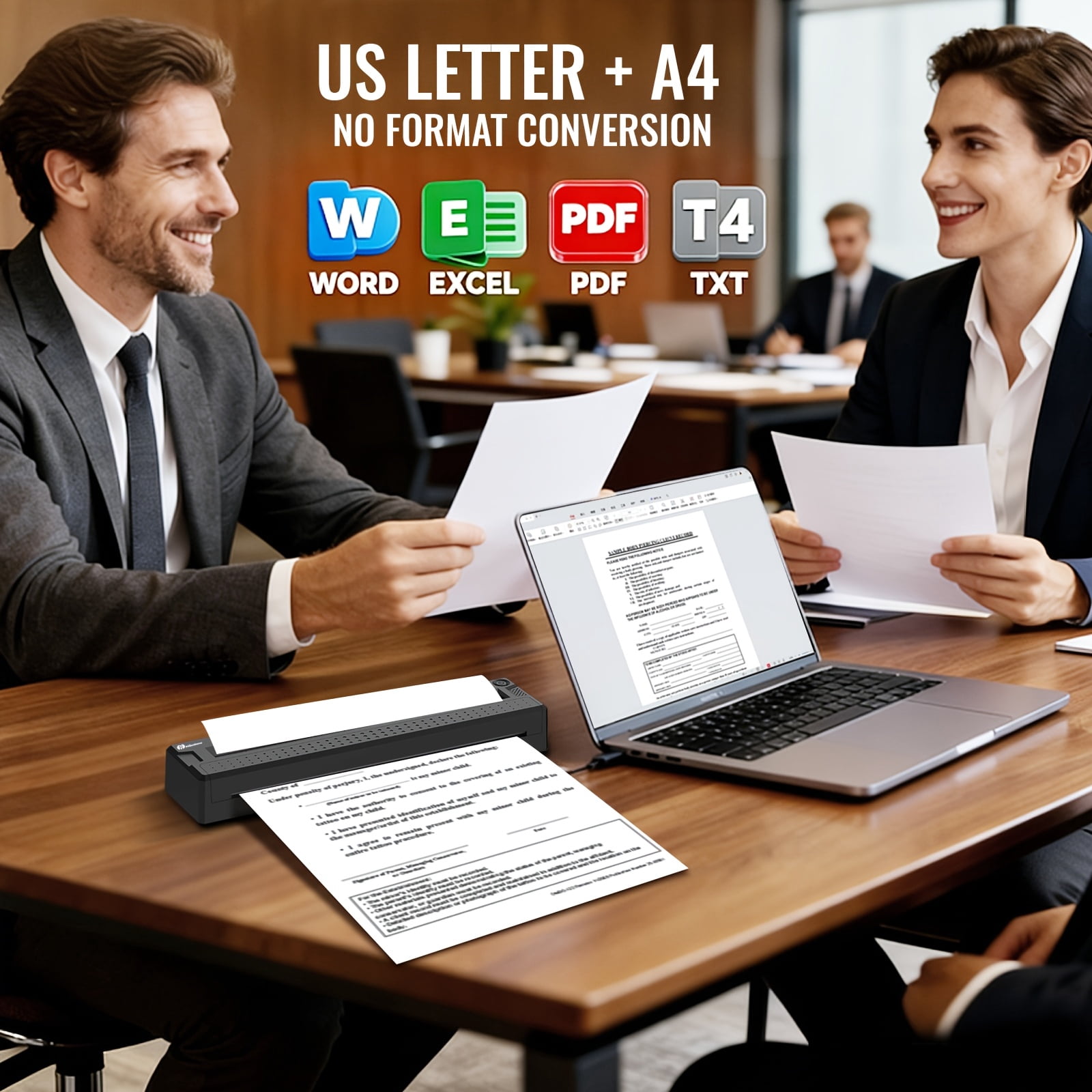 2026 New Inkless A4 Thermal Printer, Document Printer & Tattoo Transfer Printer, Wireless Thermal Printer Compatible with Smartphones Tablets, Suitable for Thermal Paper/Tattoo Transfer Paper