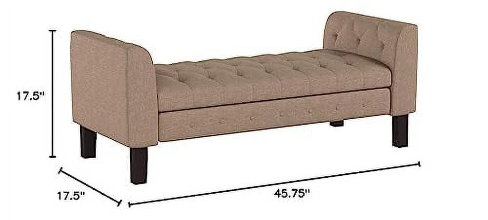 Kings Brand Furniture Tufted Design Upholstered Storage Bench Ottoman