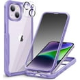 thumbnail image 1 of TEMOGU-Compatible with iPhone 14/13 Case Built-in Privacy Screen Protector with Camera Lens Protector, 360°Full Body Shockproof Case for iPhone 13/14 with Anti Spy Screen Protector -Purple, 1 of 4