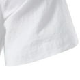 thumbnail image 2 of Camisas Para Hombre Camiseta de manga corta con cordón y capucha Vintage de lino y algodón para viajes de ocio de primavera y verano para hombre (White, XXL), 2 of 7