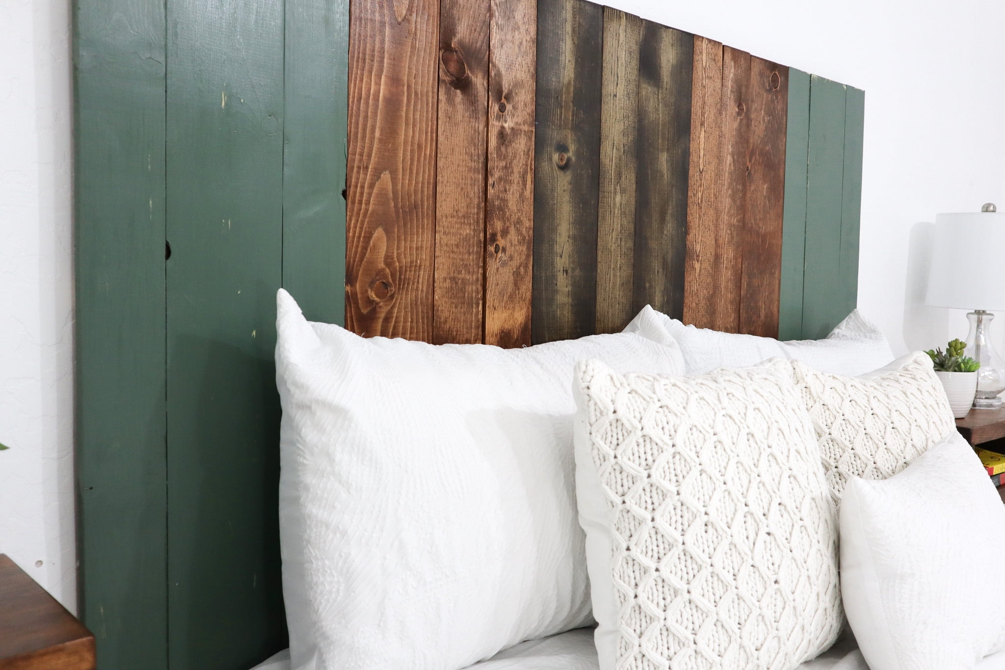 Forest Path Mix Headboard Twin Size Stain, Hanger Style, Handcrafted. Mounts on Wall. Easy Installation.
