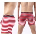 thumbnail image 5 of Sous-vêtements pour Hommes, Rayures à Angle Plat Allongé, Taille Basse, Course, Rouge TG, 5 of 5