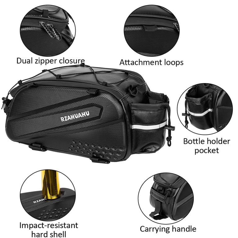 Cacagoo 3-in-1 Bike Rack Bag, Waterproof Rear Pannier with Side Bags photo 2