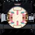 thumbnail image 1 of Geometric Abstract Shapes Print Spare Tire Cover Waterproof Tire Wheel Protector for Car Truck SUV Camper Trailer Rv 14"-17", 1 of 5