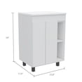 thumbnail image 5 of Acra Free Standing Vanity + Magna Linen Cabinet in White - Easy Assembly for a Fresh Bathroom Look, 5 of 6