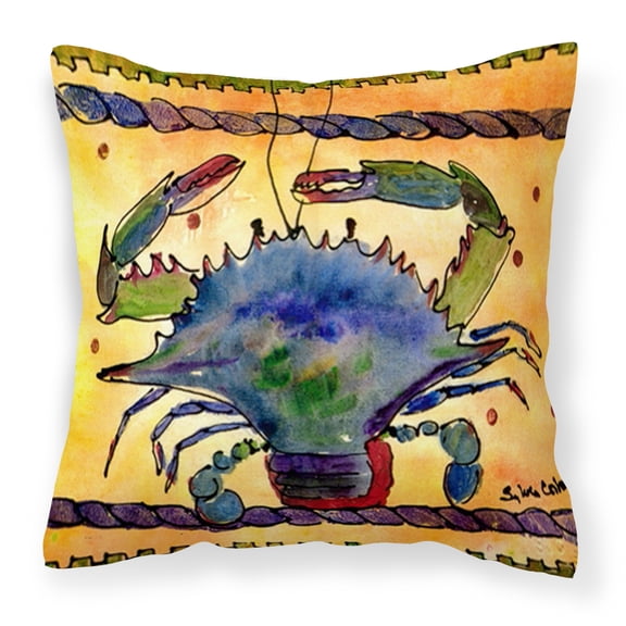 Carolines Treasures 8056PW1414 Crab Fabric Decorative Pillow, 14Hx14W, multicolor