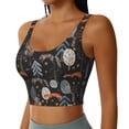 thumbnail image 2 of Fotbe Fox In The Forest Pattern Womens' Sports Bra Longline Wirefree Padded with Medium Support Sports Moisture-Wicking Workou Vest,Tank Top-X-Large, 2 of 7