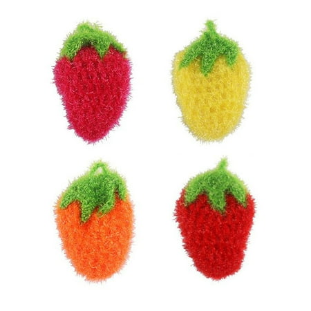 

4pcs Strawberry Dish Towel Thicken Dish Towels Kitchen Polyester Dish Towels Pot Bowl Cleaning Cloth