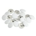 thumbnail image 1 of Unique Bargains 20pcs 28L Fabric Cloth Covered Button 18mm Round Metal Shank Sewing Buttons for Suits Dress Blouses, White, 1 of 5