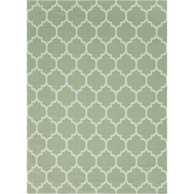 Unique Loom Decatur Trellis Geometric Area Rug 8'5 x 11'4 Rectangle Green/Ivory
