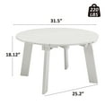 thumbnail image 2 of Outdoor Round Coffee Table, Adirondack Patio Coffee Table, Outdoor Large Side Table for Balcony Lawn (White), 2 of 6