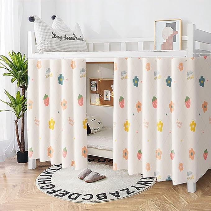 2 pack Students Dorm Bunk Bed Curtain Home Privacy Bed Shading Curtain Net Bed Cloth Dustproof Blackout Bed Canopy Bedding Curtain Students Dormitory Tent Lightproof Cloth Bedding