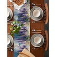 thumbnail image 2 of Purple Eucalyptus Table Runner 72 Inches, Oil Painting Botanical Blue Ombre Bed Runner Dresser Scarves Tabletop for Indoor Outdoor Parties/Ceremony/Banquet, 16" x 72", 2 of 8