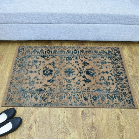 Machine Made Polyester 2'x3'10'' Durable Indoor Outdoor Rectangular Washable Oriental Pattern Footmat MFM081