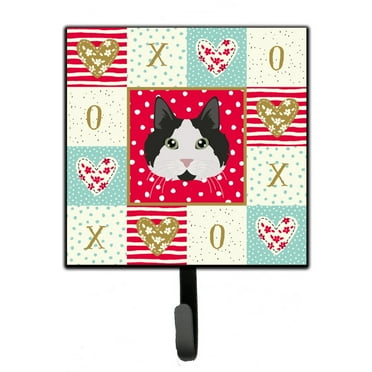 Carolines Treasures CK5108SH4 Cymric Cat Love Leash or Key Holder Red Single Hook multicolor