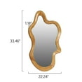 thumbnail image 2 of AENKYO Irregular Wall Mirror, Asymmetrical Wavy Wood Frame Decorative Mirror for Bedroom and Bathroom, Natural, 2 of 9