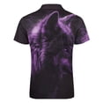 thumbnail image 5 of Purple Wolf Men Zipper T-shirt Summer Casual Short Sleeve T-shirt Top, 5 of 7