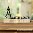 thumbnail image 2 of Craftnamesign Custom Wooden Architect Desk Name Plate, Architecture Metal Nameplate for desk, 2 of 5
