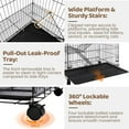 thumbnail image 4 of Homey Pet 51 Inch Cat Cages Indoor, Large 4-Tier Cat Crates for Indoor Cats, Collapsible Metal Wire Cat Enclosures Big Kennel for Adult Cats Kitten  with Hammock, Ladders, 360° Wheels, 4 of 9