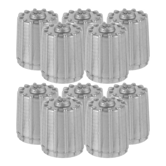 WEUVEB Car Tire Valve Caps Grey Plastic, Seal Ring Design, and Durable 10Pcs