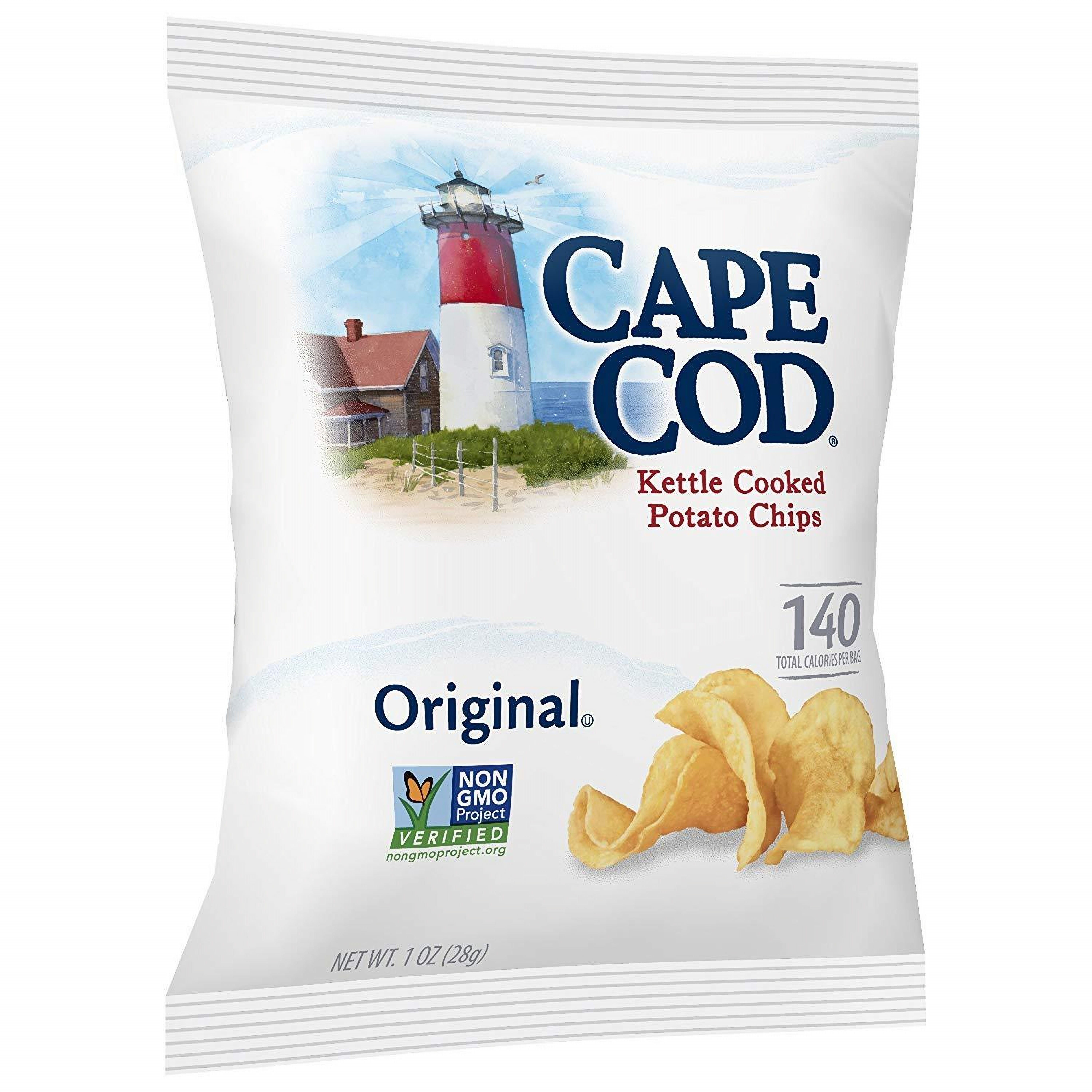 (3 pack) Cape Cod Original Kettle Cooked Potato Chips Gluten Free 1 oz Bags, 24 Pack