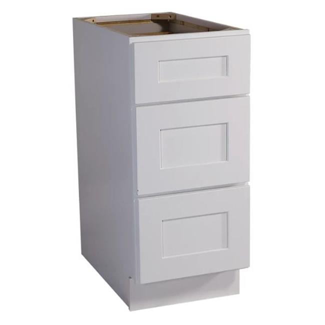 18 in. Fully Assembled Kitchen Drawer Base Shaker, White