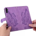 thumbnail image 5 of Wallet Case for Samsung Galaxy A13 5G, Vintage Design Embossed Butterfly Pattern PU Leather Book Style Shockproof Cover with Card Holder Stand Magnetic Clasp Case for Galaxy A13 5G, Purple, 5 of 6
