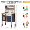 thumbnail image 6 of Robud Wooden Adjustable Height Pretend Play Kitchen with Sound and Light, Gem Blue, 6 of 13