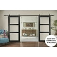 thumbnail image 3 of Lucia 2555 Matte Black, Double Barn Door with Clear Glass, 13FT Kit - 72" x 84", 3 of 6