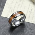 thumbnail image 7 of King Will Nature 8mm Mens Tungsten Wedding Band Silver Koa Wood Inlay Ring High Polished Beveled Edge Comfort Fit Size 7, 7 of 7