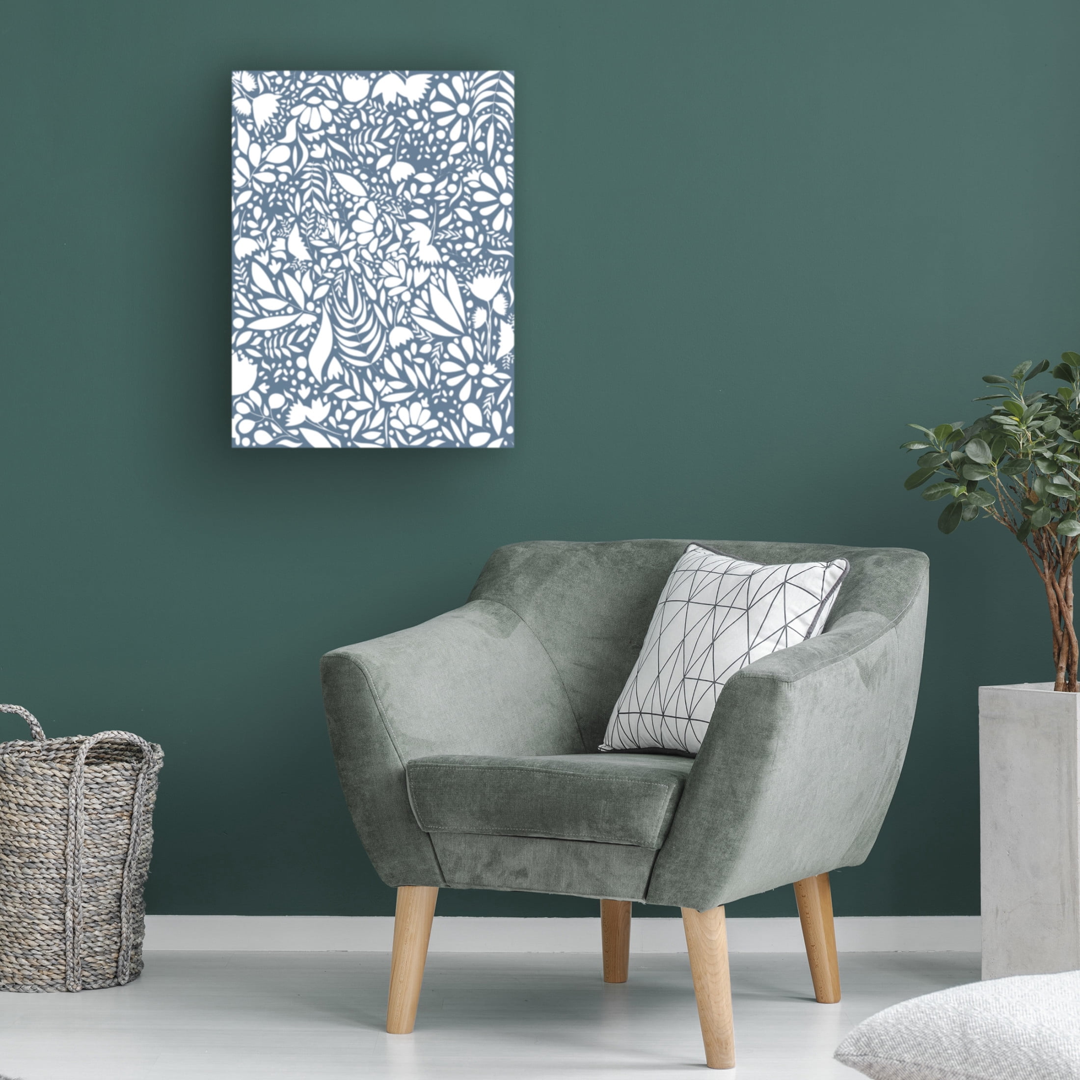 Trademark Fine Art Sarah Manovski  Scandi blue white pattern 1 Canvas Wall Art