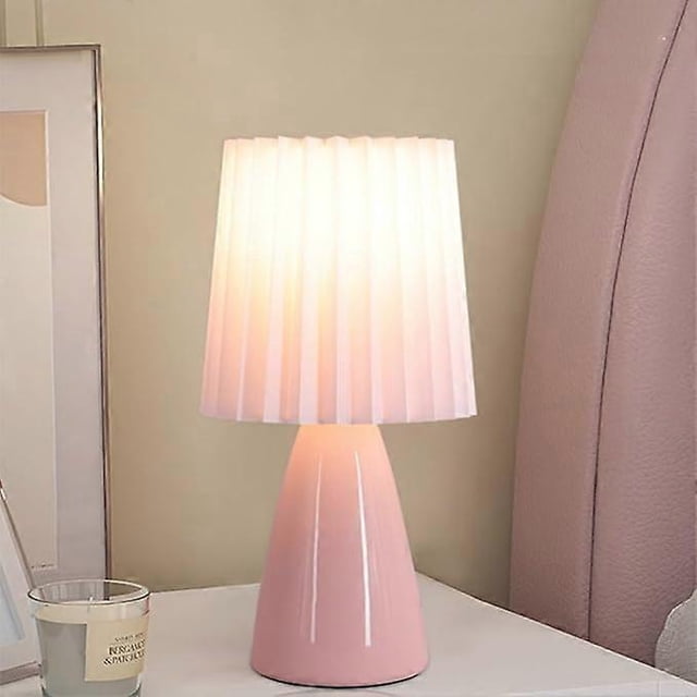 E27 Bedside Lamp, Fabric Shade, Desk Lamp, Ceramic Table Lamp, Bedside Lamp, Modern Table Lamp, Bedroom Lamp for Bedroom or Hotel