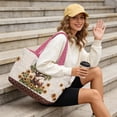 thumbnail image 4 of Pzuqiu Highland Cow Sunflower Large Quilted Tote Bags for Women Lightweight Versatile Pink Puffer Shoulder Handbag for Work Travel Shopping College Everyday Use, 4 of 7