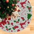 thumbnail image 5 of FMSHPON Snowflake Santa Xmas Tree Xmas Christmas Tree Skirt Stand Mat for Holiday Party Decoration Indoor Outdoor 36 inches, 5 of 6