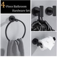 thumbnail image 3 of Juego de accesorios para baño, acero inoxidable negro mate de 4 piezas, incluye toallero y 2 ganchos para toallas, accesorios de pared para baño JAMW Sencillez, 3 of 5