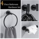 thumbnail image 3 of Juego de accesorios para baño, acero inoxidable negro mate de 4 piezas, incluye toallero y 2 ganchos para toallas, accesorios de pared para baño JAMW Sencillez, 3 of 5