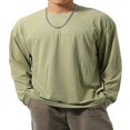 thumbnail image 1 of Hauts à Col Rond Coupe Ample pour Hommes Couleur Unie pour Printemps, 1 of 6