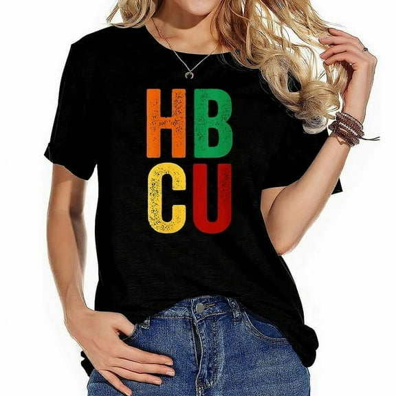 Womens Hbcu T-Shirt Historical Black College Alumni Shirt Round Neck T-Shirt Black