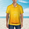 thumbnail image 4 of Balery Yellow Lemon Print Men's Hawaiian Shirts Short Sleeve Beach Shirt Relaxed Fit Vacation Button Down Shirts-Large, 4 of 9