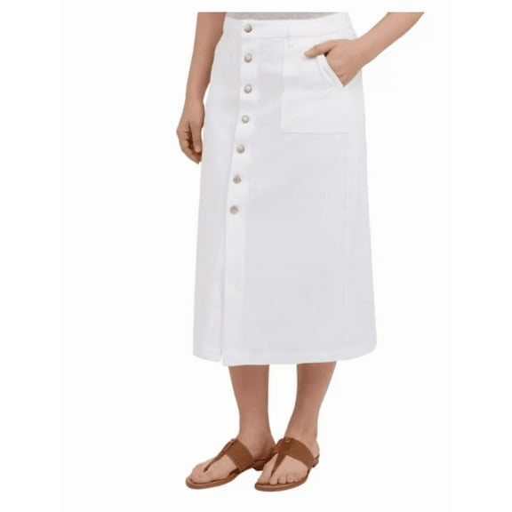 Wrangler Women's Midi Denim Skirt White 6