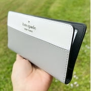 Kate Spade New York Women's Staci Colorblock Large Slim Bifold Wallet (Nimbus Grey)