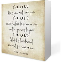 Zomyto 5x5 In Inspirational Bible Verse The Lord Bless You and Keep You Wooden Box Sign Numbers 6:246 Scripture Desk Decor