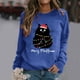 thumbnail image 1 of Ropa de Feliz Navidad para mujer, Jersey ligero de dibujos animados con Gato esponjoso, sudaderas gráficas dulces para mujer, 1 of 5