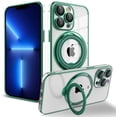 thumbnail image 3 of 360 Rotating Bracket Ring Holder Car Mount Case for iPhone 15 14 13 12 11 Pro Max Magsafe Magnetic Wireless Charging Clear Cover, 3 of 5