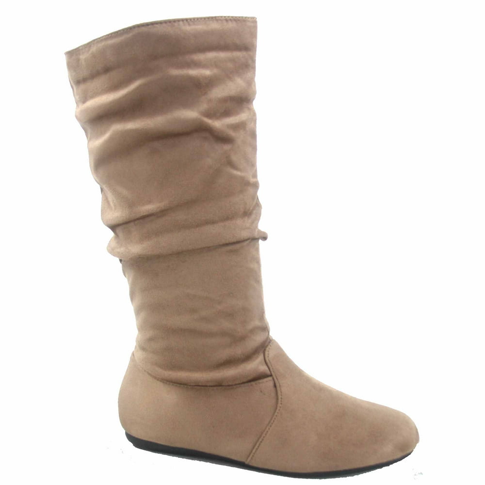 calf boots flat heel